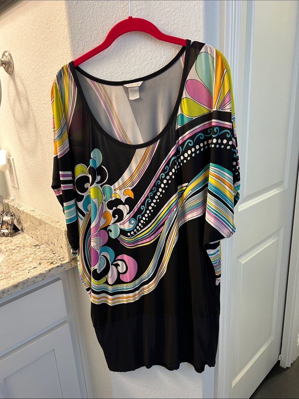 Trina Turk Black Multi-Color coverup